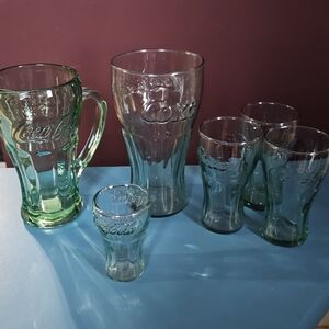 Coca Cola Green Glassware Collection